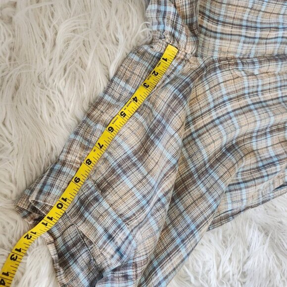 Tommy Bahama 100% Linen Bermuda Shorts Men 36 Plaid Flat Front Lightweight Beach - Picture 10 of 14